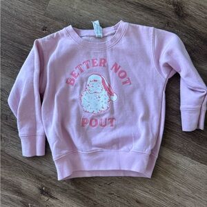 Better not Pout 4T pink Santa sweater